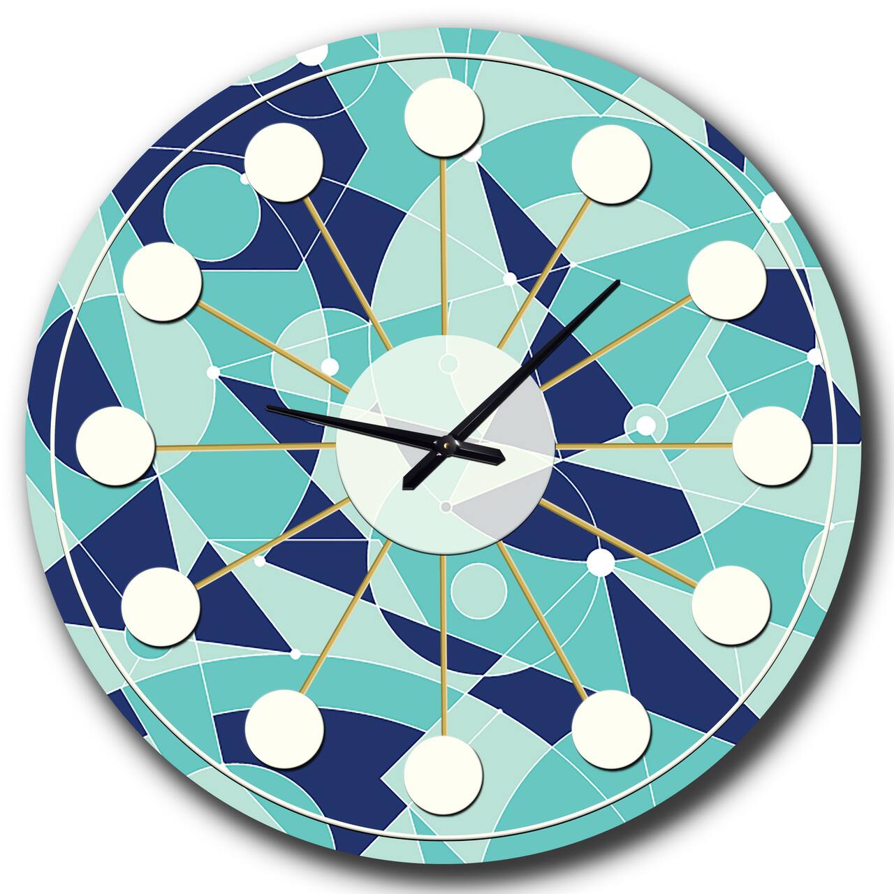 Designart 'Retro Geometric Grid Ii Mid-Century Modern Wall Clock